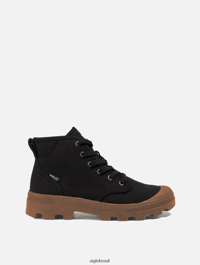 Aigle sapato o sapato versátil feito de algodão reciclado preto homens RX2B88262