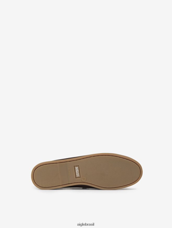 Aigle sapato sapato de barco de couro marrom homens RX2B88329