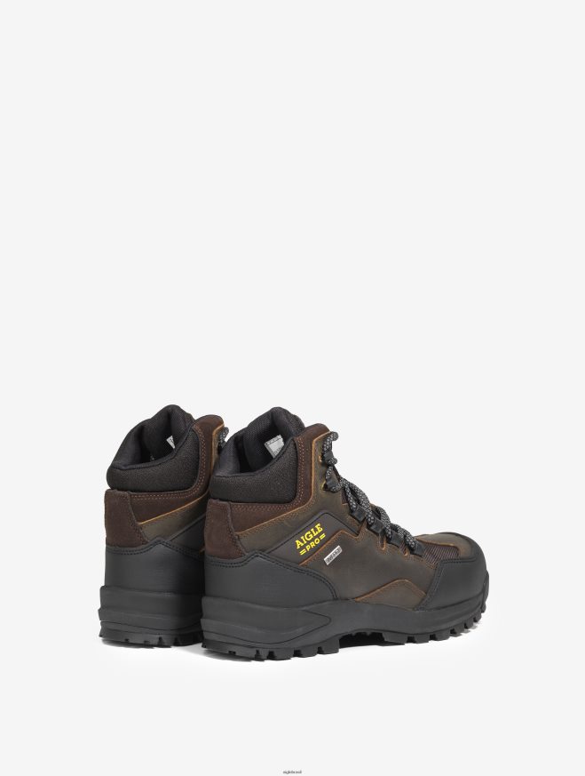Aigle sapato sapatos de segurança de couro impermeáveis ​​e respiráveis marrom escuro homens RX2B88296