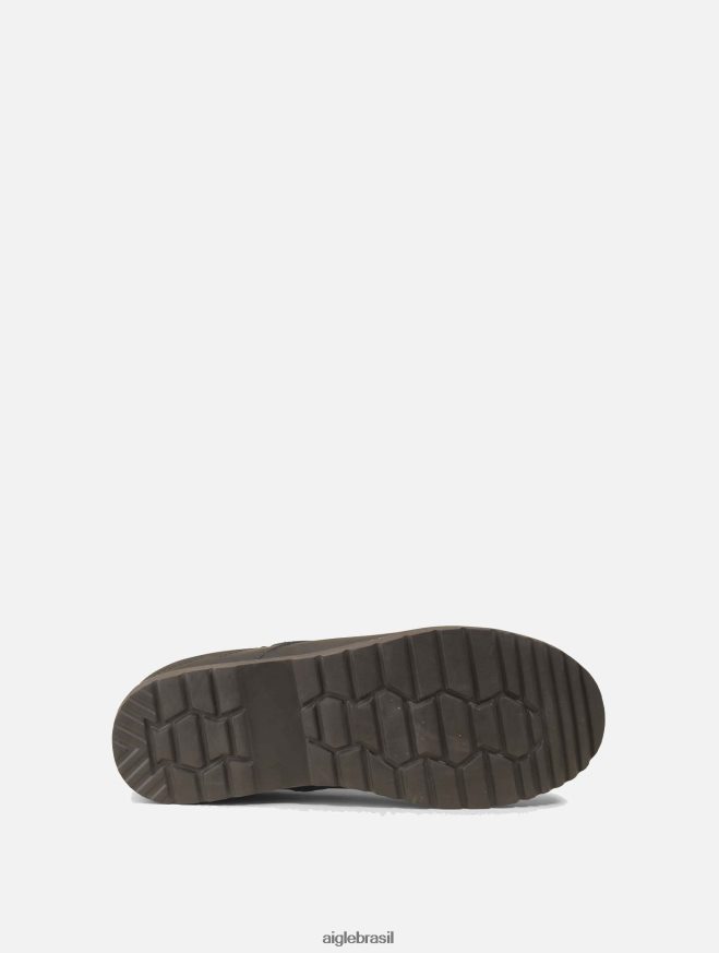 Aigle sapato tamanco de couro ultraleve marrom escuro homens RX2B88314