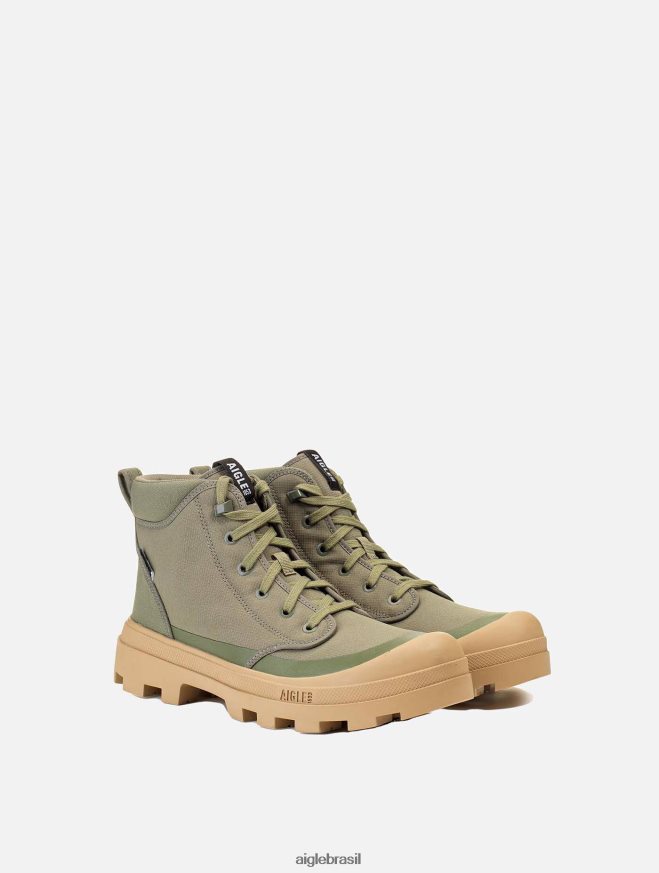Aigle sapato o icônico sapato de caminhada feito de poliéster reciclado caqui homens RX2B88257
