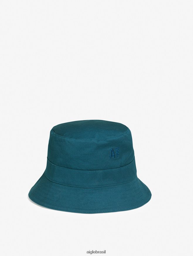 Aigle acessórios chapéu bucket reversível com acabamento tempestade azul pr mulheres RX2B88664