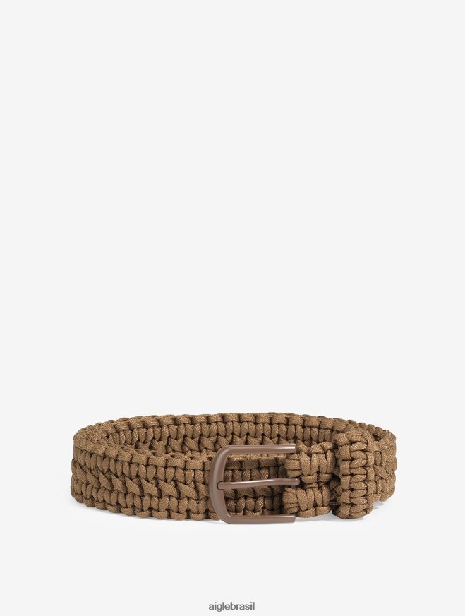 Aigle acessórios fivela icônica de cinto trançado avelã mulheres RX2B88671