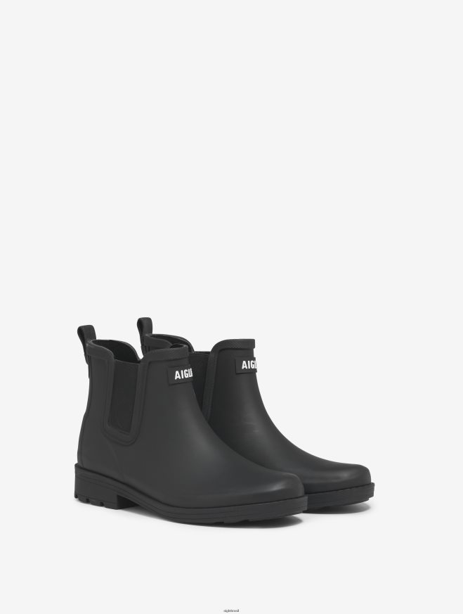 Aigle botas bota de chuva de inspiração equestre preto mulheres RX2B88508