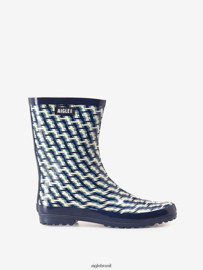 Aigle botas bota de chuva estampada no tornozelo monograma mulheres RX2B88629