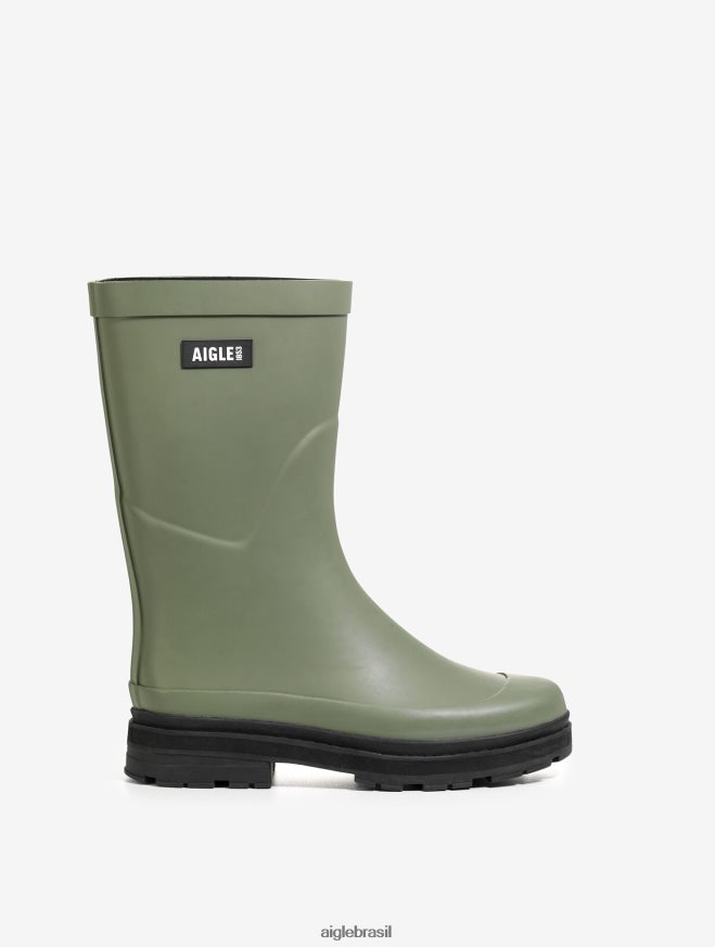 Aigle botas bota de chuva híbrida no tornozelo para um estilo imbatível olivina mulheres RX2B88533