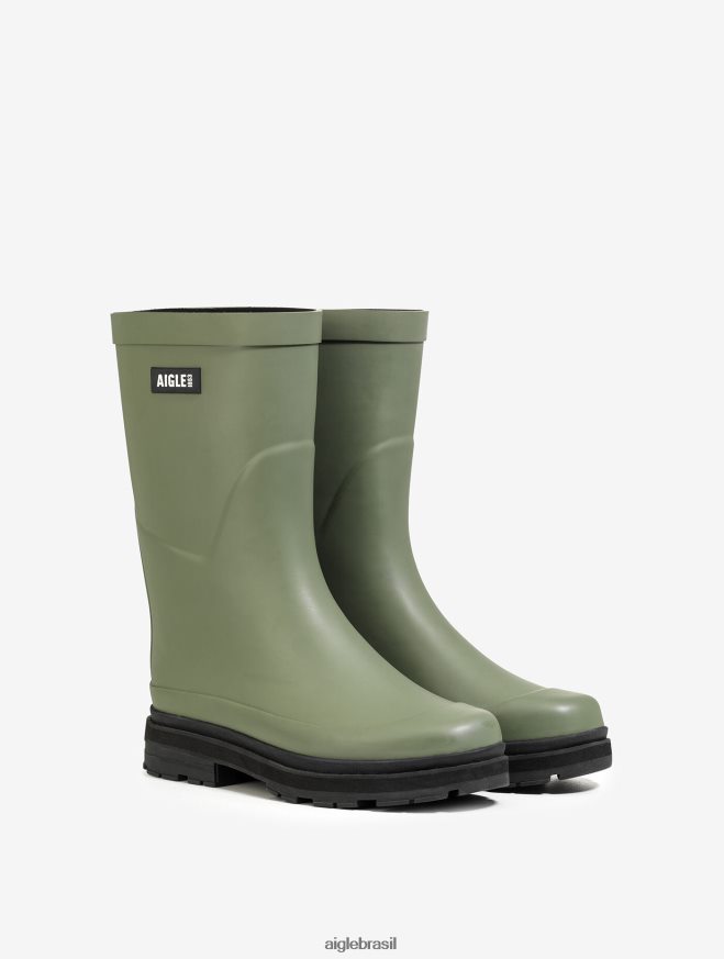 Aigle botas bota de chuva híbrida no tornozelo para um estilo imbatível olivina mulheres RX2B88533
