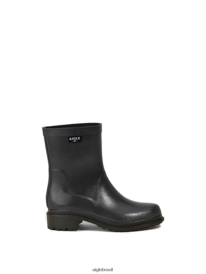 Aigle botas bota de chuva urbana feita na França preto mulheres RX2B88511
