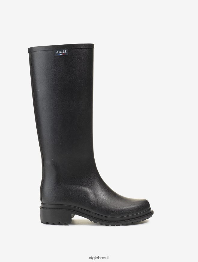 Aigle botas bota de chuva urbana feita na França preto mulheres RX2B88562