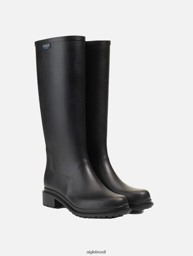 Aigle botas bota de chuva urbana feita na França preto mulheres RX2B88562