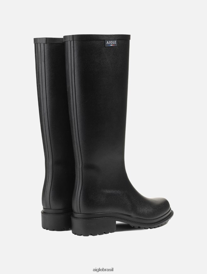 Aigle botas bota de chuva urbana feita na França preto mulheres RX2B88562