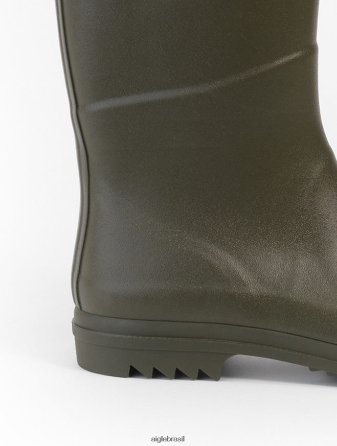 Aigle botas botas de chuva com sol entalhado fabricado na França caqui mulheres RX2B88661