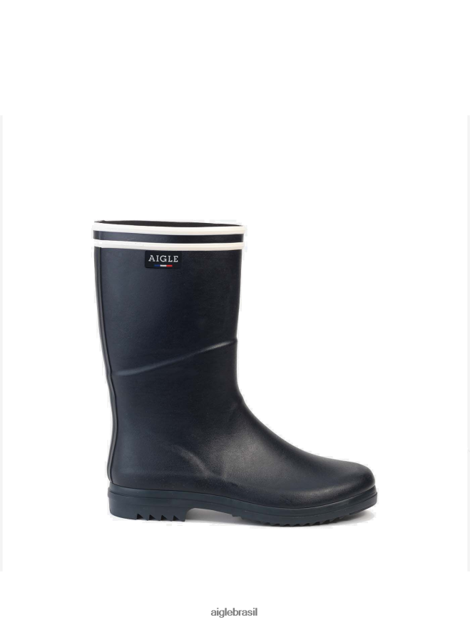 Aigle botas botas de chuva com sol entalhado fabricado na França marinho mulheres RX2B88523