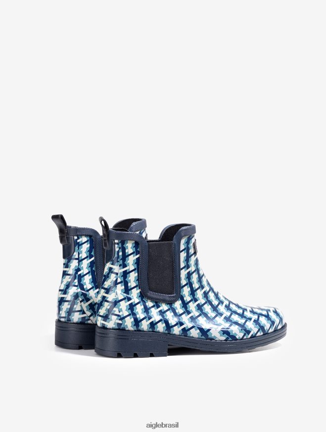 Aigle botas versão impressa da bota de chuva de inspiração equestre monograma mulheres RX2B88632