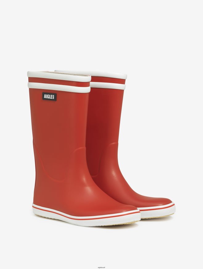 Aigle botas bota de praia icônica vermelho/branco mulheres RX2B88516