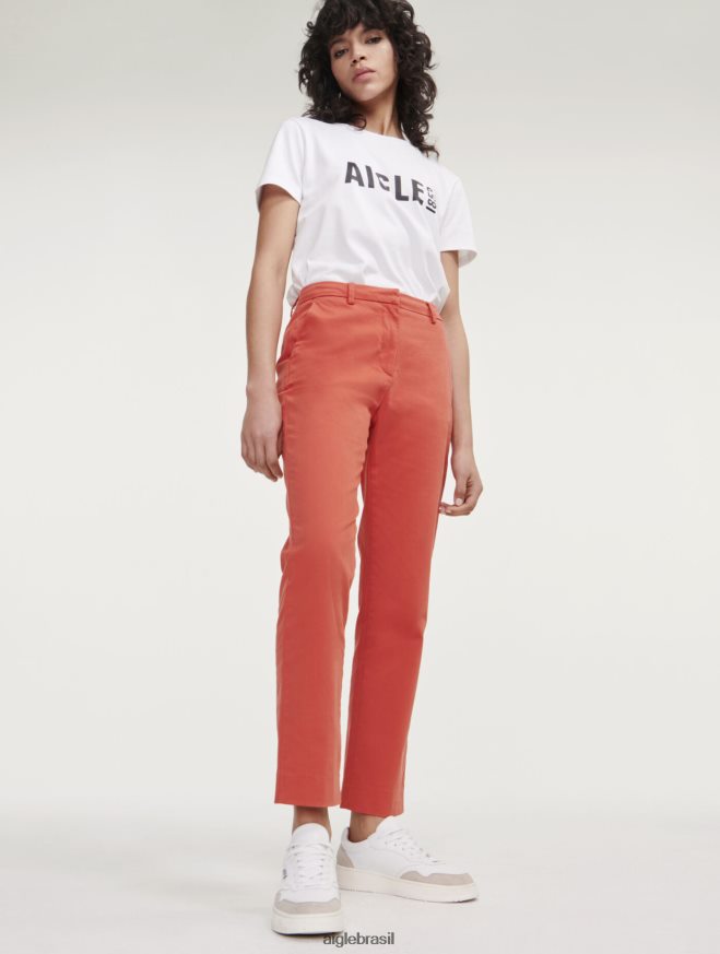 Aigle roupas Calça chino reta 7/8 Harissa mulheres RX2B88544