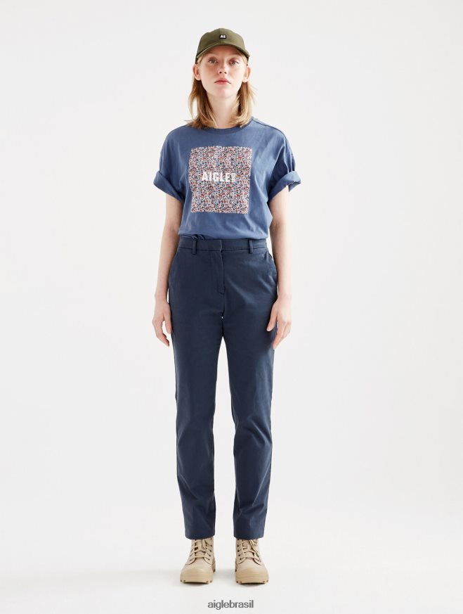 Aigle roupas Calça chino reta 7/8 Império mulheres RX2B88526