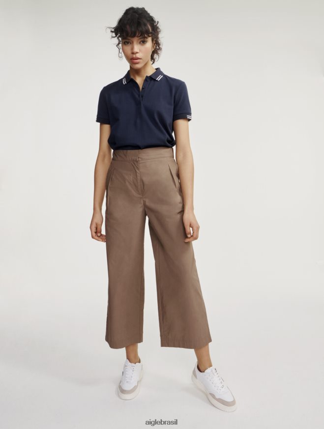 Aigle roupas Calças largas 7/8 capuccino mulheres RX2B88555