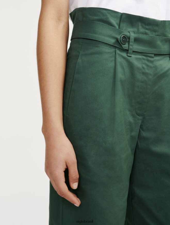 Aigle roupas calça larga em sarja de algodão botânico mulheres RX2B88453