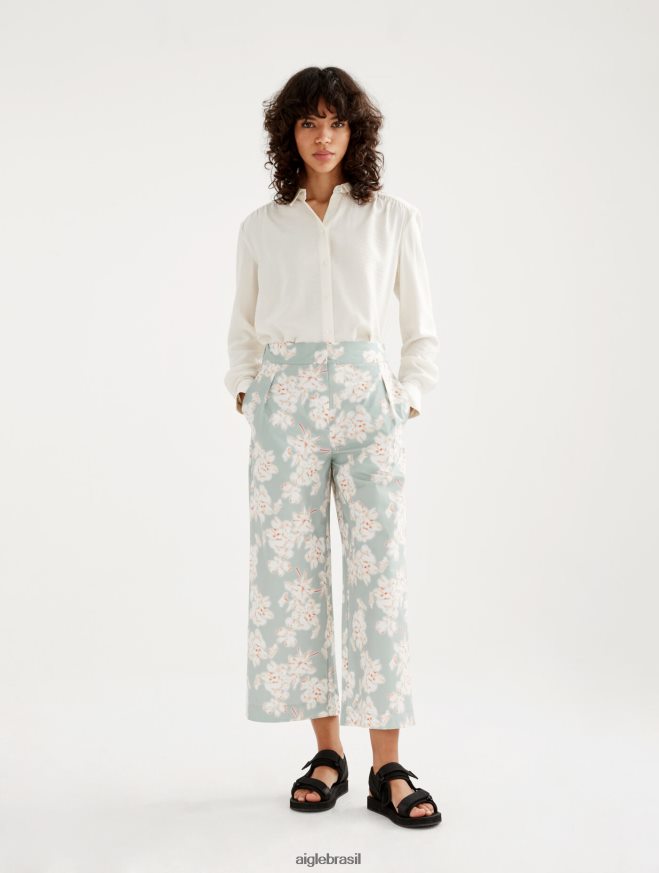 Aigle roupas calças largas reseda pr mulheres RX2B88575