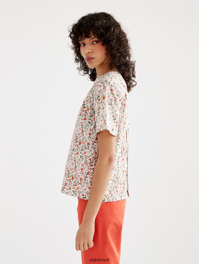 Aigle roupas blusa de manga curta liberty londres lait pr mulheres RX2B88572