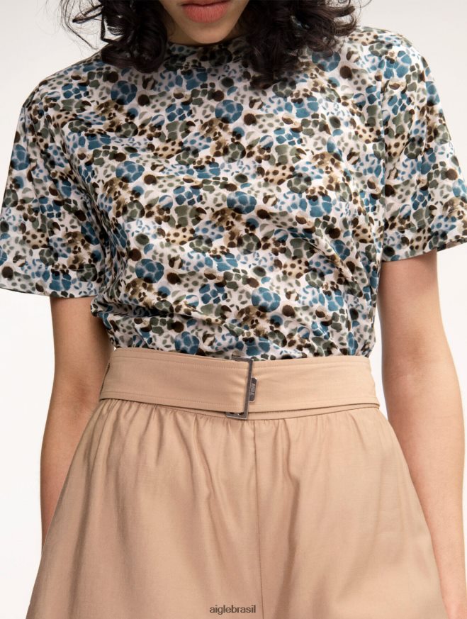 Aigle roupas blusa de manga curta liberty londres tempestade azul pr mulheres RX2B88553