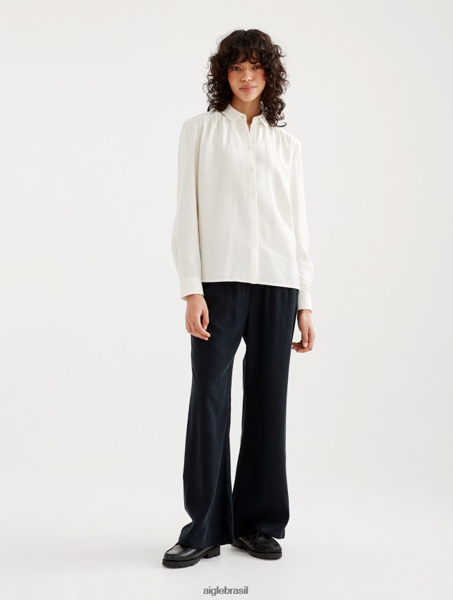 Aigle roupas camisa de manga comprida franzida nos ombros leite mulheres RX2B88559