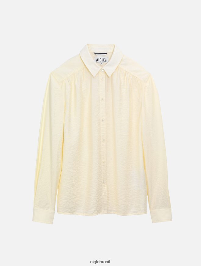 Aigle roupas camisa de manga comprida franzida nos ombros leite mulheres RX2B88559