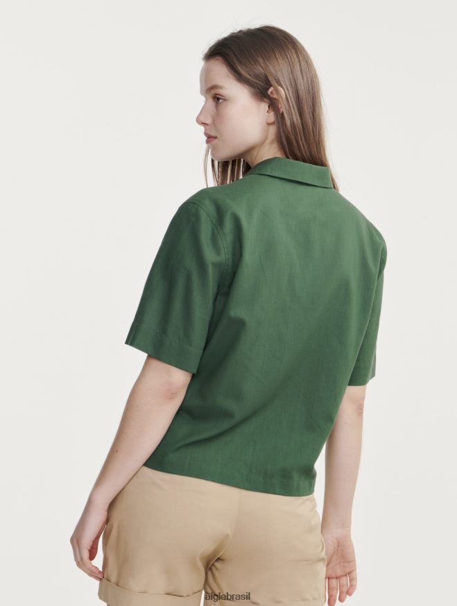 Aigle roupas camisa folgada manga curta botânico mulheres RX2B88469