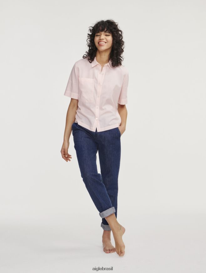 Aigle roupas camisa folgada manga curta cereja mulheres RX2B88465