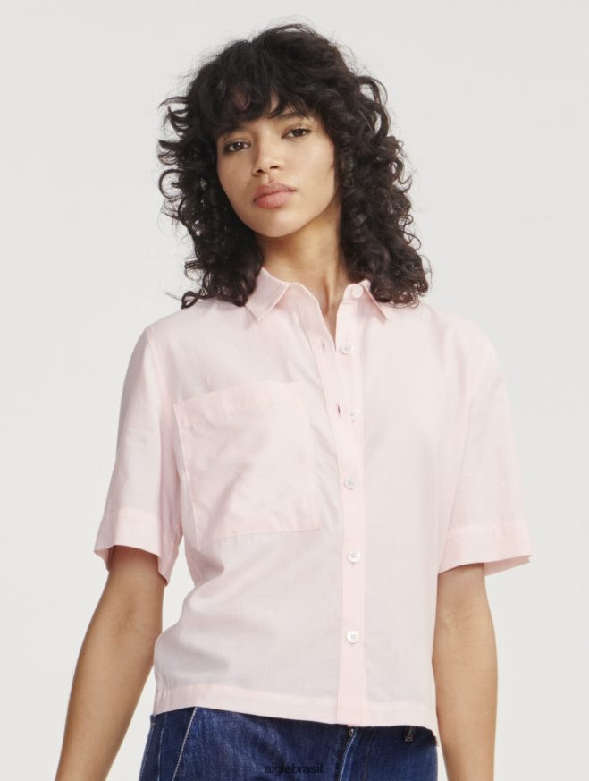 Aigle roupas camisa folgada manga curta cereja mulheres RX2B88465