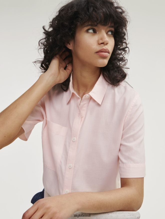 Aigle roupas camisa folgada manga curta cereja mulheres RX2B88465