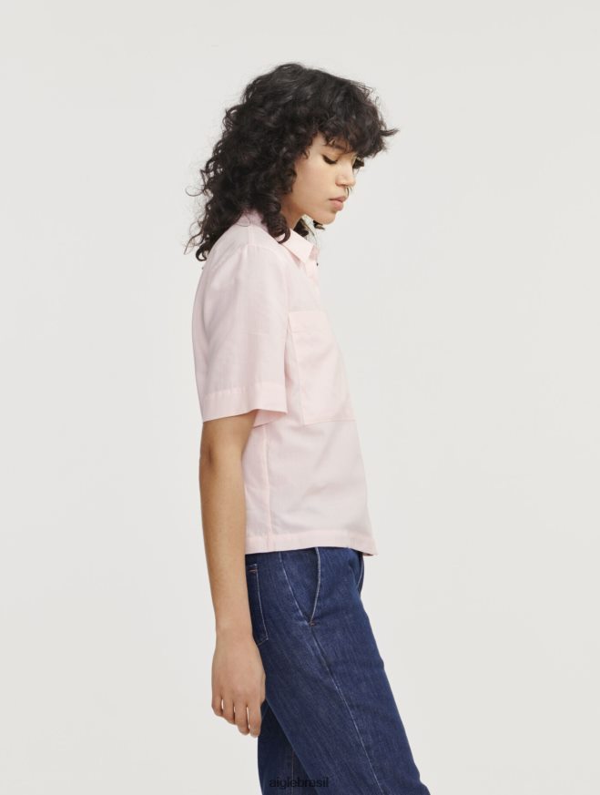Aigle roupas camisa folgada manga curta cereja mulheres RX2B88465