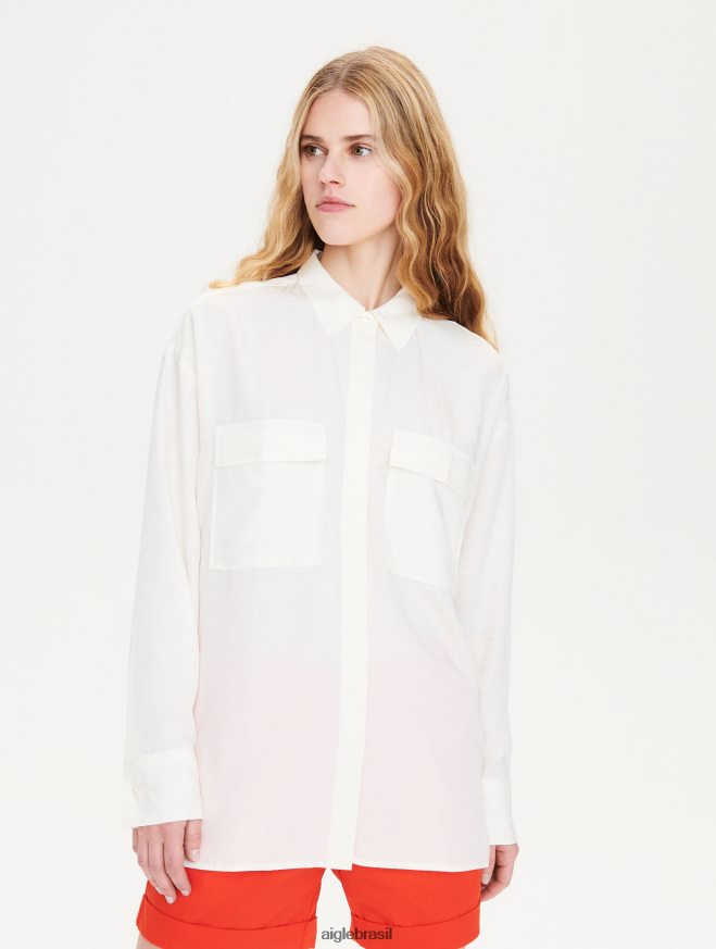 Aigle roupas camisa grande leite mulheres RX2B88621