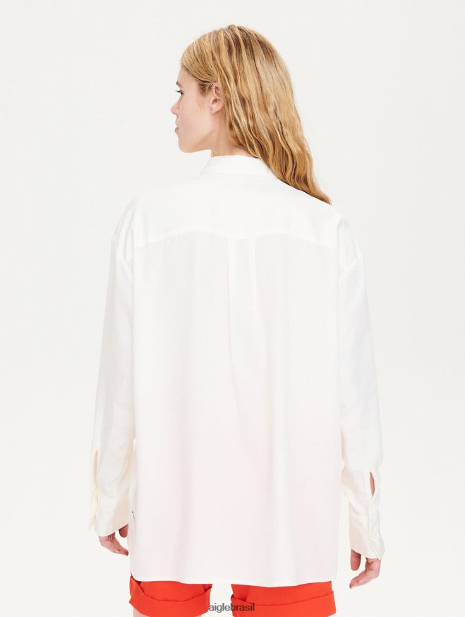 Aigle roupas camisa grande leite mulheres RX2B88621