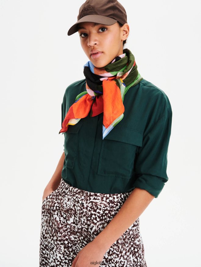 Aigle roupas camisa grande verde mulheres RX2B88625