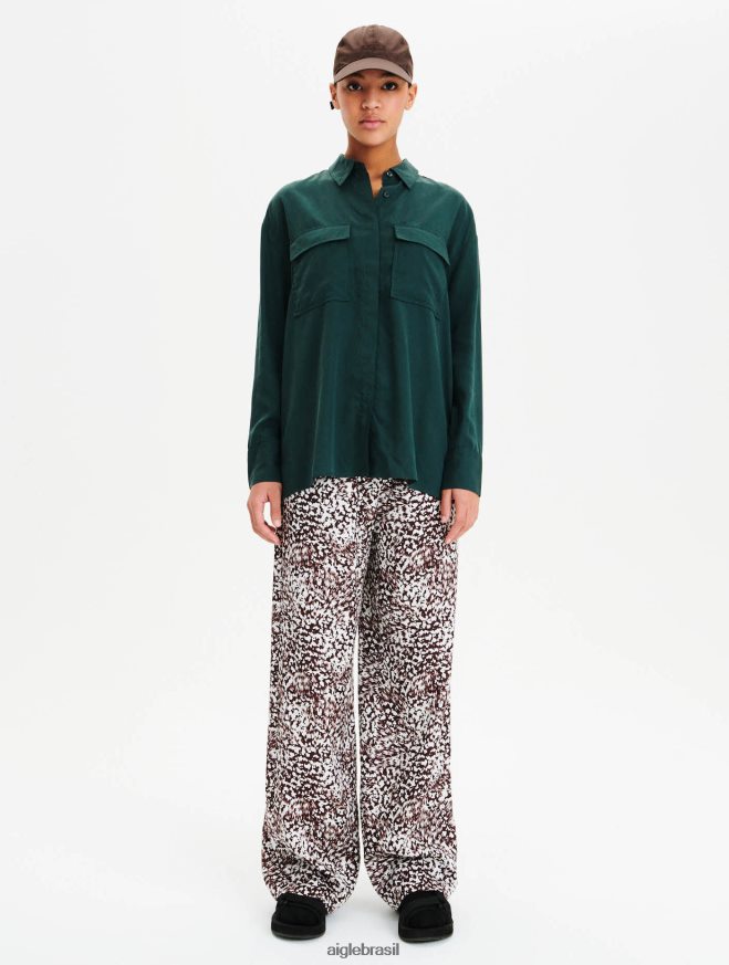 Aigle roupas camisa grande verde mulheres RX2B88625