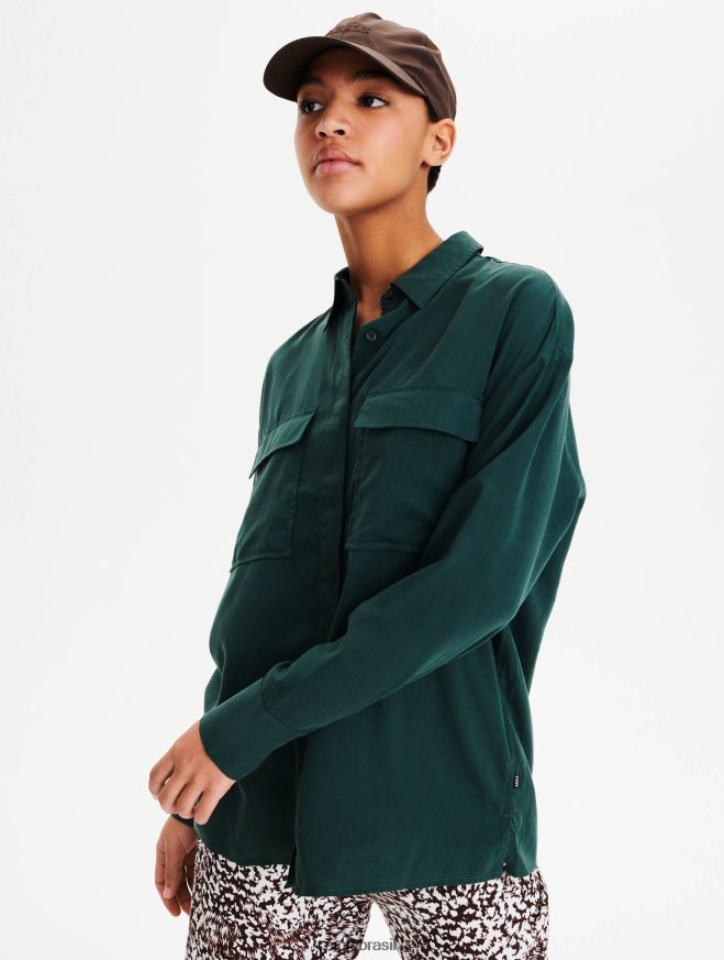 Aigle roupas camisa grande verde mulheres RX2B88625