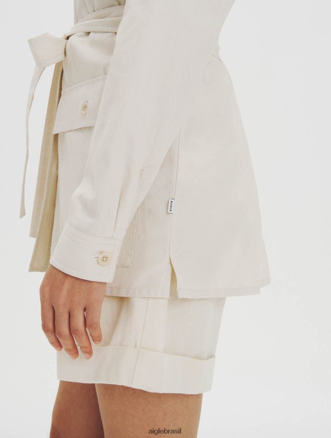 Aigle roupas camiseta algodão e tencel biscoito mulheres RX2B88616