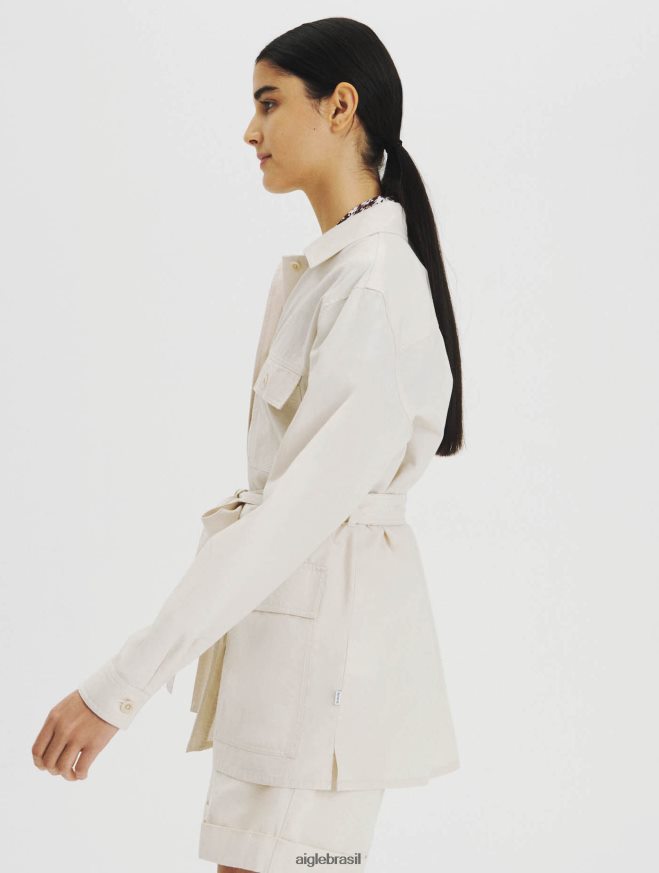 Aigle roupas camiseta algodão e tencel biscoito mulheres RX2B88616