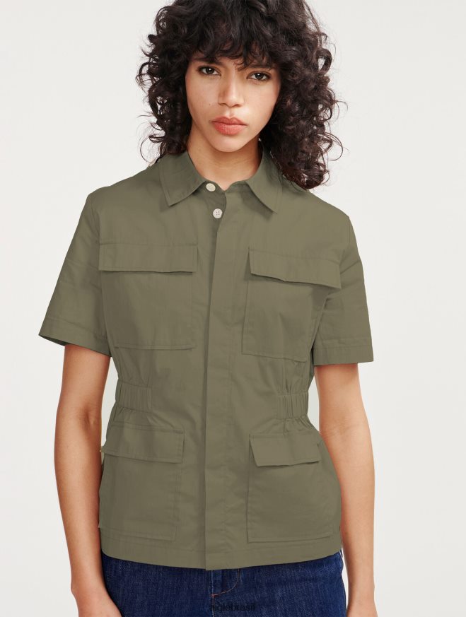 Aigle roupas jaqueta safari manga curta taillis mulheres RX2B88439