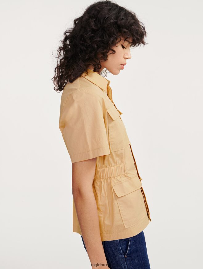 Aigle roupas jaqueta safari manga curta vime mulheres RX2B88442