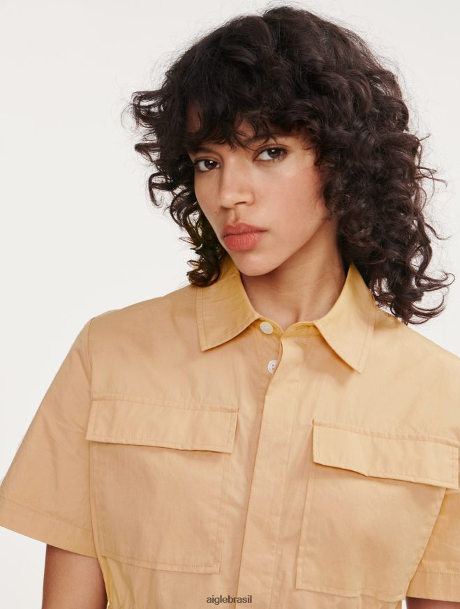 Aigle roupas jaqueta safari manga curta vime mulheres RX2B88442