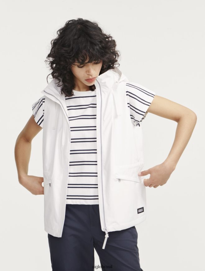 Aigle roupas Colete gore-tex infinium sem mangas com capuz removível leio eu mulheres RX2B88473