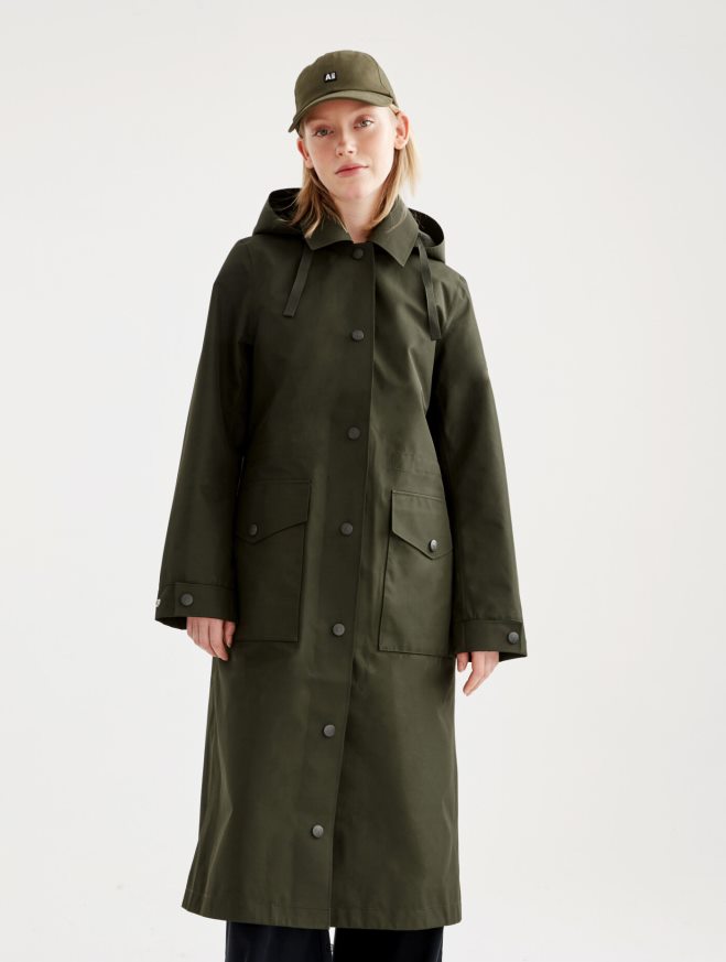 Aigle roupas capa de chuva longa redesenhada de gore-tex discutir mulheres RX2B88447