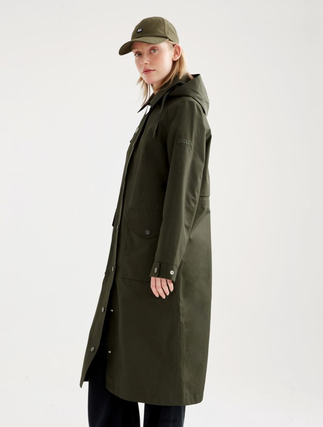 Aigle roupas capa de chuva longa redesenhada de gore-tex discutir mulheres RX2B88447