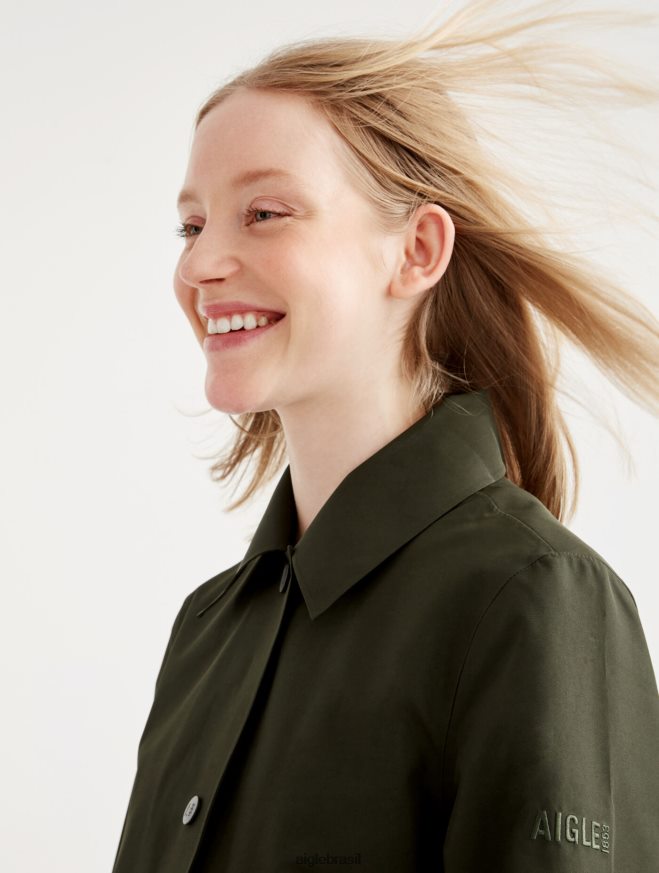 Aigle roupas capa de chuva longa redesenhada de gore-tex discutir mulheres RX2B88447