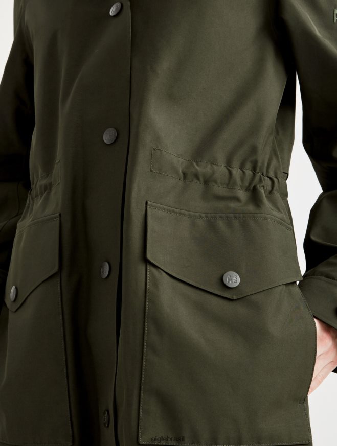 Aigle roupas capa de chuva longa redesenhada de gore-tex discutir mulheres RX2B88447