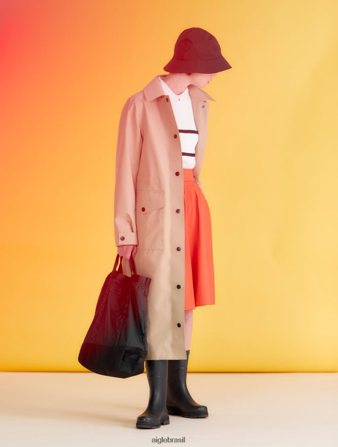 Aigle roupas capa de chuva longa redesenhada de gore-tex vime mulheres RX2B88451