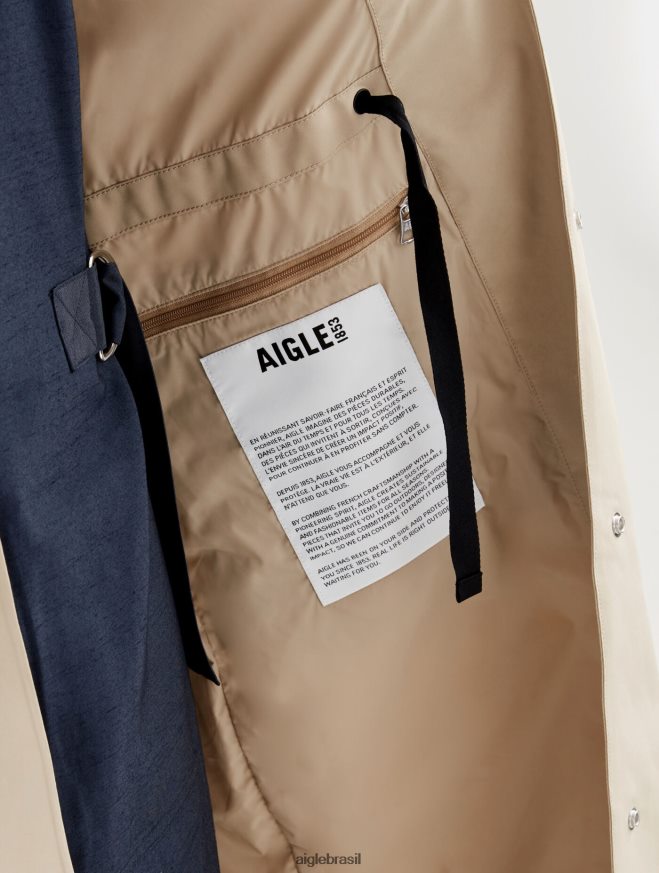 Aigle roupas capa de chuva longa redesenhada de gore-tex vime mulheres RX2B88451